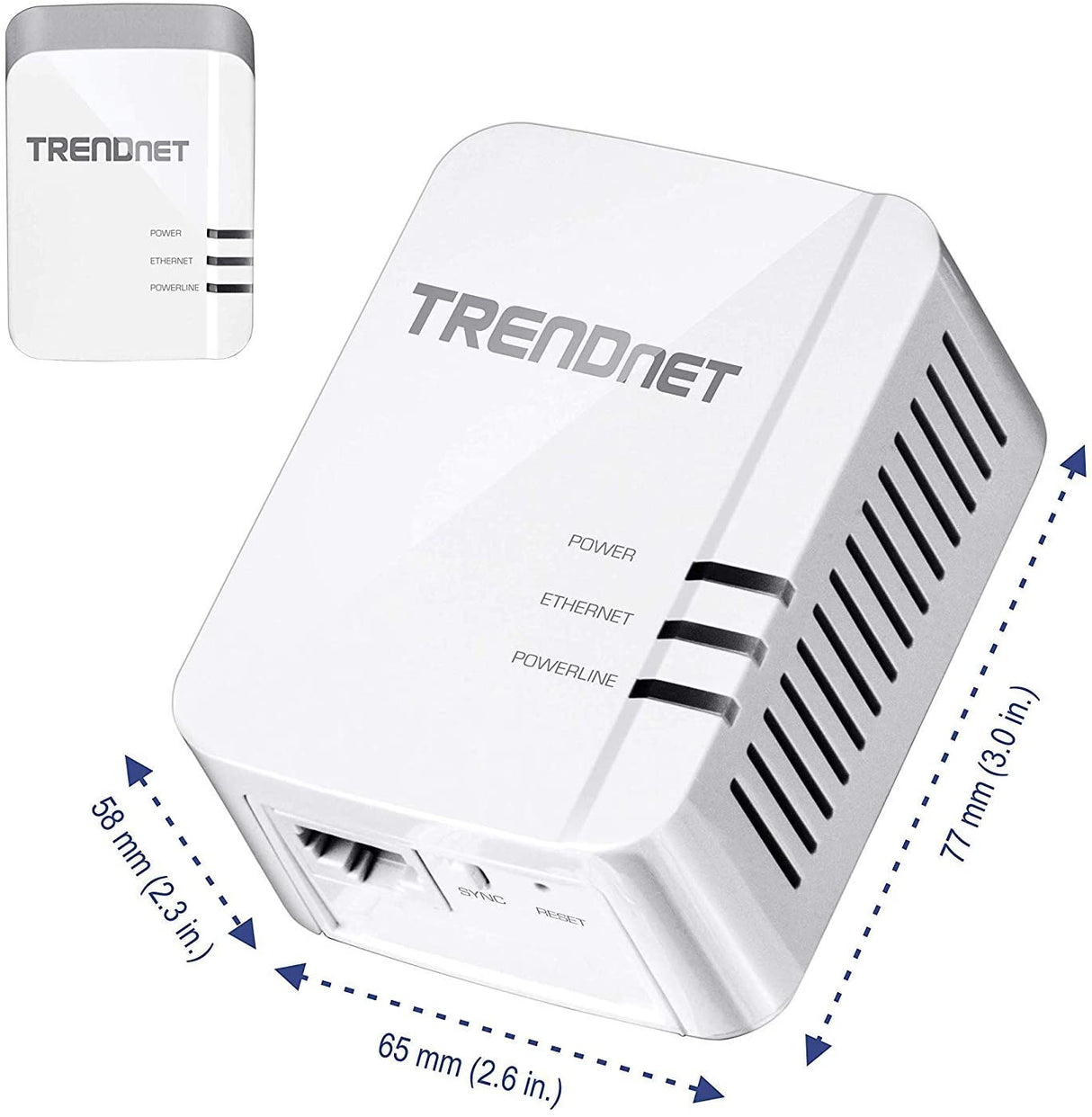TRENDnet Powerline 1300 AV2 Adapter Kit, Includes 2 x TPL-422E Powerline Ethernet Adapters, IEEE 1905.1 & IEEE 1901, Gigabit Port, Range Up To 300m (984 ft), Simple Installation, White, TPL-422E2K AV2 1300 Starter Kit