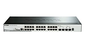 Dlink D-Link Systems 28-Port SmartPro Stackable PoE/PoE+ Switch & 2 Gigabit SFP Ports and 2 10GbE SFP+ Ports (DGS-1510-28P), Black