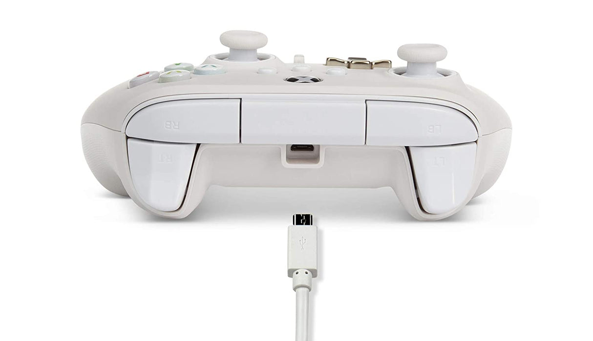 PowerA Enhanced Wired Controller for Xbox Series X|S - Mist, gamepad, wired video game controller, gaming controller, Xbox Series X|S White