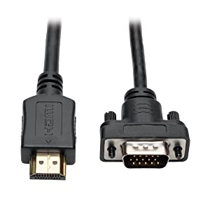 Tripp Lite HDMI to VGA Active Adapter Converter Cable, Low Profile, Male-to-Male, 1080p @ 60Hz, 6 Feet / 1.8 Meters, 3-Year Warranty (P566-006-VGA) 6ft. HDMI to VGA