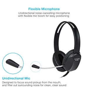 Cyber Acoustics Stereo PC Headset (AC-4000), 3.5mm Connection, Noise Canceling Microphone for PC, Mac and, Tablets, Perfect for Classroom or Home 1 Unit