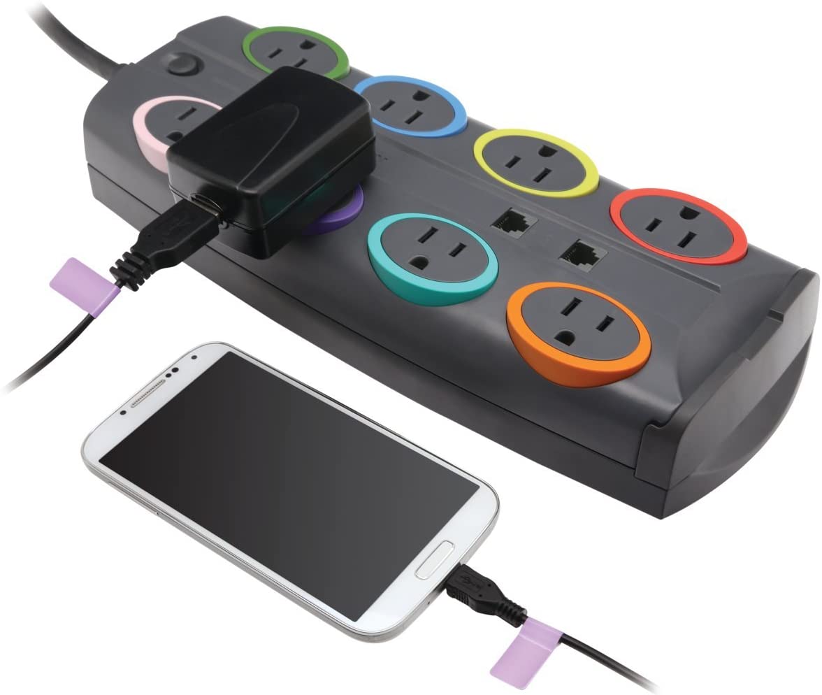 Kensington SmartSockets 8-Outlet, 8-Foot Cord, & 3090 Joules Premium Surge Protector (K62691NA) Premium (3090 Joules)