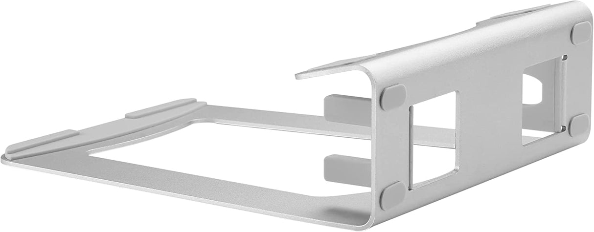 Startech Laptop Stand - 2-in-1 Laptop Riser Stand or Vertical Stand - Ideal for Ultrabooks & MacBook Pro/Air - Ergonomic Angled Notebook Holder for Office Desk - Silver, Aluminum (LTSTND2IN1)