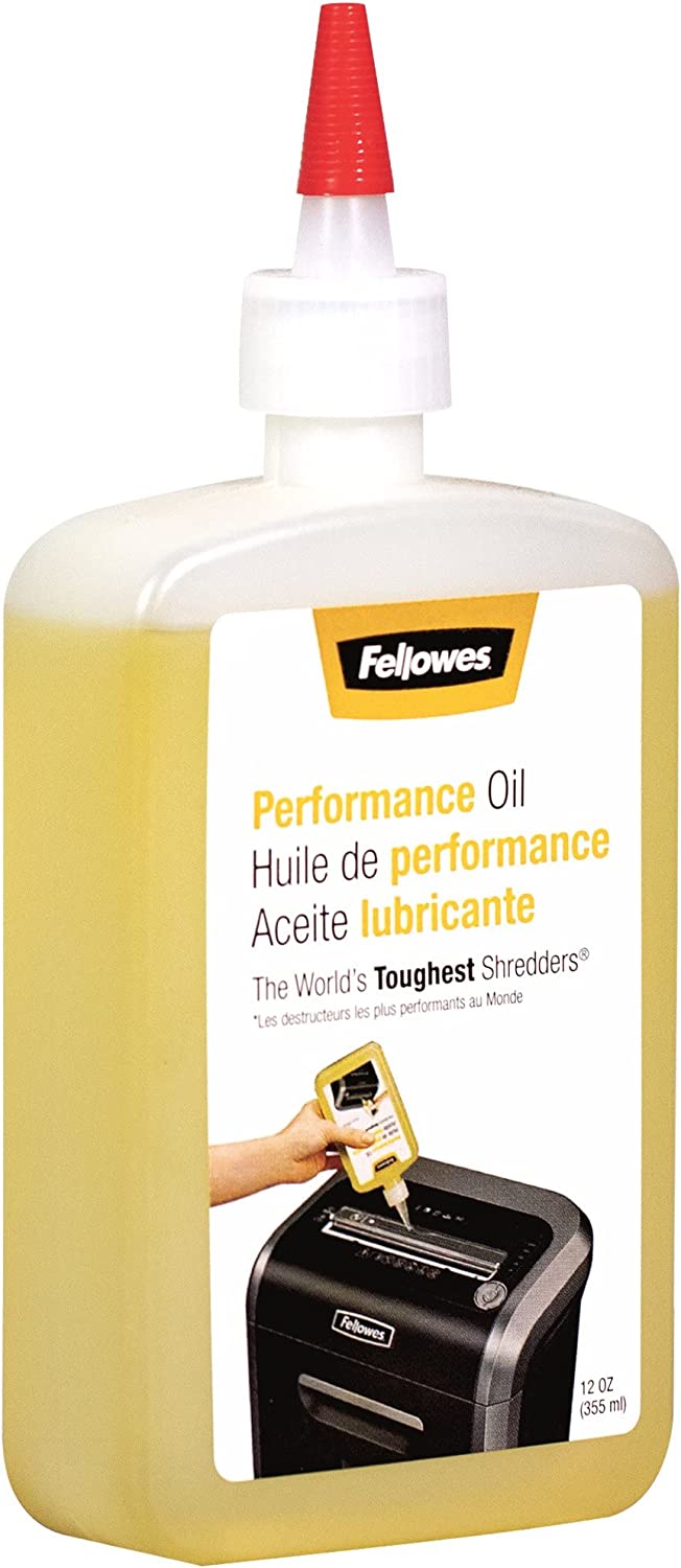 Fellowes Powershred Performance Shredder Oil, 12 oz. Extended Nozzle Bottle (35250) Single