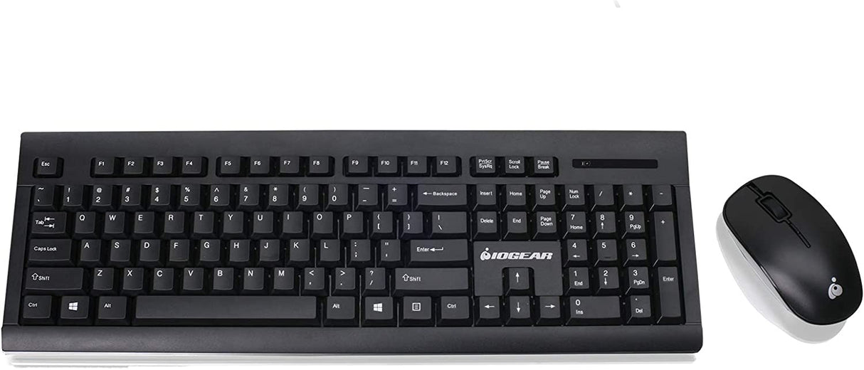 IOGEAR Wireless Keyboard and Mouse - 2.4GHz Full-Size Mouse Keyboard Combo - Spill-Resistant/Spill-Proof - Mac (10.2.x or Later) - Windows XP/7/8/10 - GKM552RB
