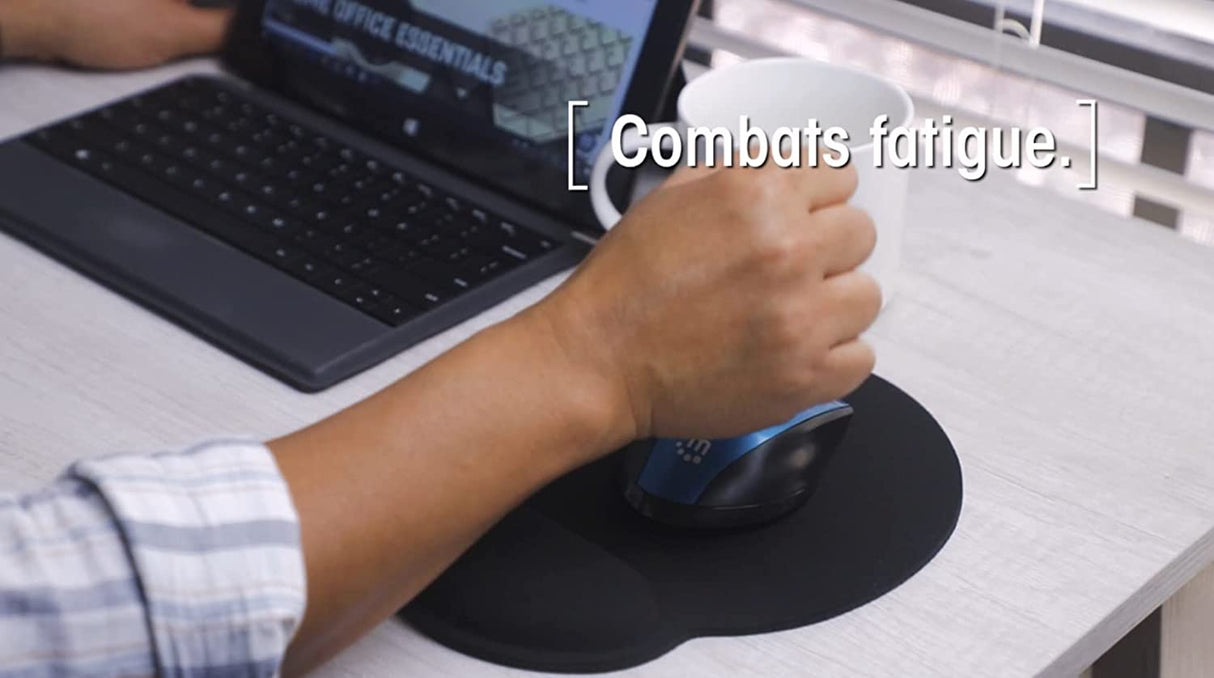 Manhattan Small Gel Mouse Pad - with Soft Wrist Support, Non-Slip Base, Ergonomic Design - for Laptop, Computer, PC Mouse - Lifetime Mfg Warranty - Black, 434362