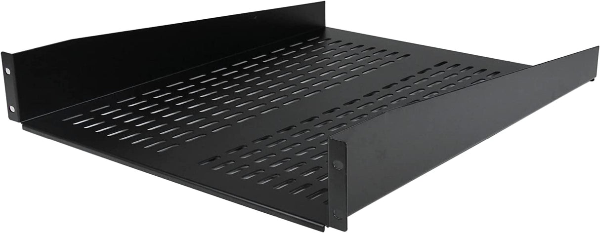 StarTech.com 2U Server Rack Shelf - Universal Vented Rack Mount Cantilever Tray for 19" Network Equipment Rack & Cabinet - Heavy Duty Steel - Weight Capacity 50lb/23kg - 22" Deep Shelf (CABSHELF22V) 2U 22" Depth Rack Shelf