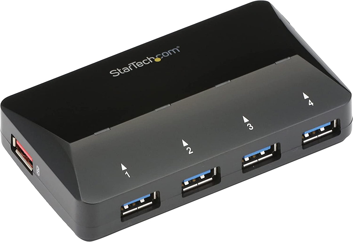 StarTech.com 4-Port USB 3.0 Hub Plus Dedicated Charging Port - 1 x 2.4A Port - Desktop USB Hub and Fast-Charging Station (ST53004U1C) Black 4 Port + Charge Port