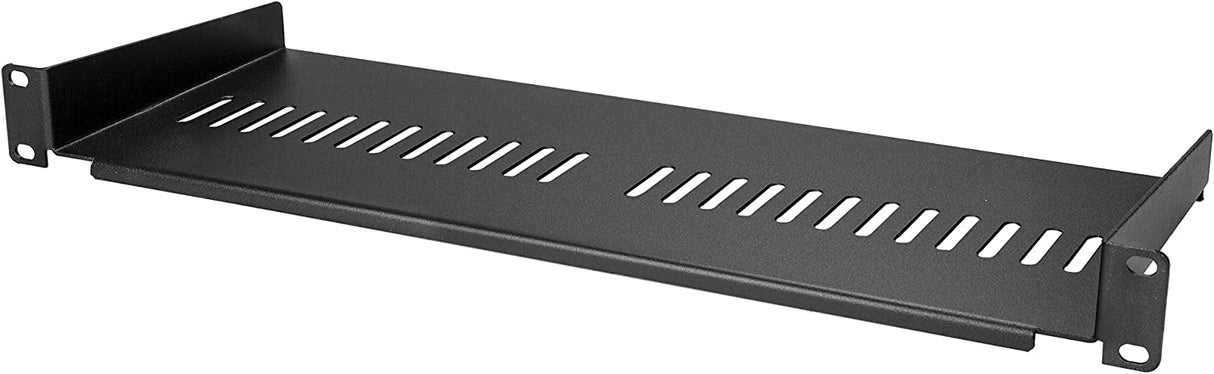 StarTech.com 1U Server Rack Shelf - Universal Vented Rack Mount Cantilever Tray for 19" Network Equipment Rack & Cabinet - Heavy Duty Steel - Weight Capacity 44lb/20kg - 7" Deep Shelf (CABSHELF1U7V) 1U 7" Depth