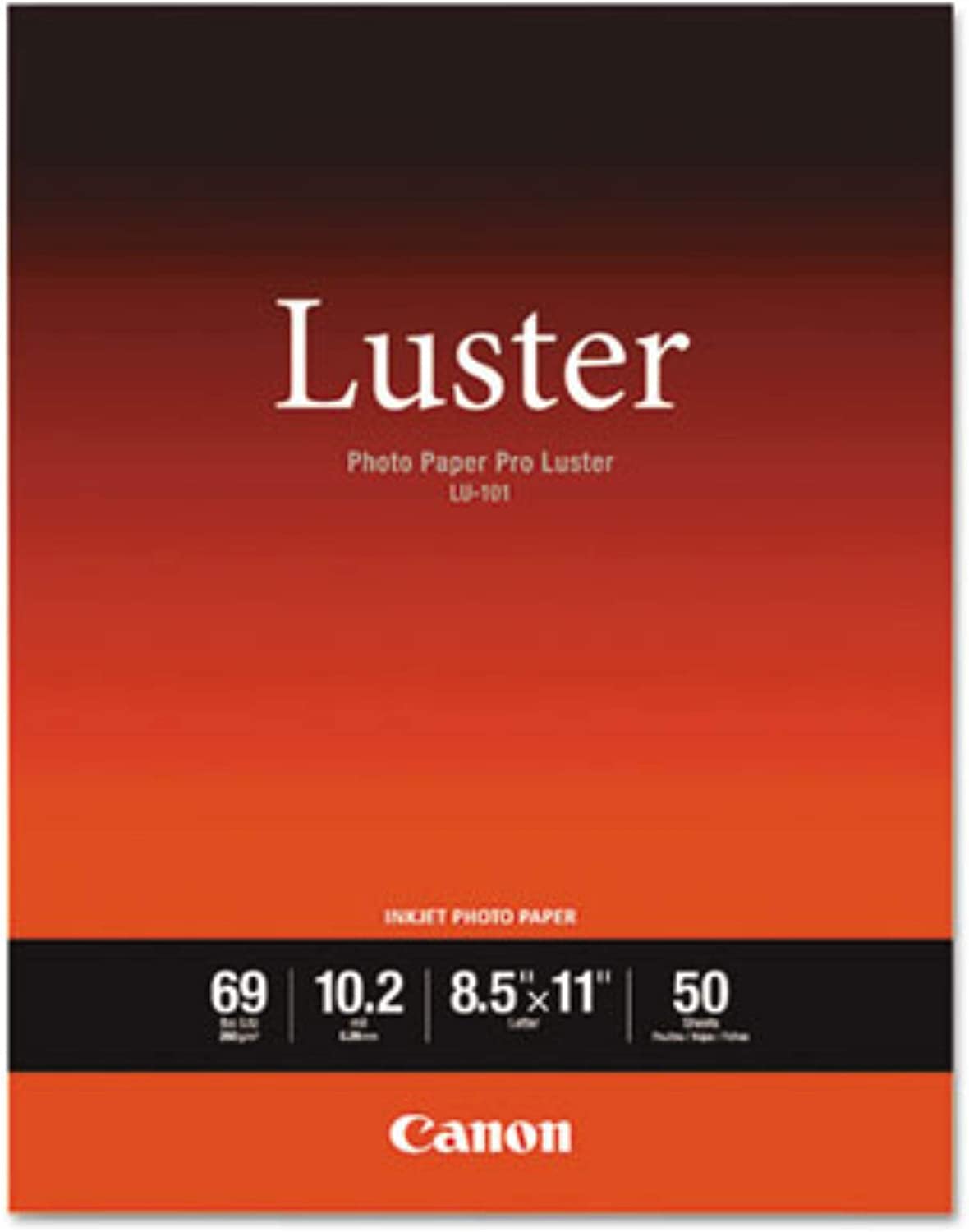 Canon 6211B004 Pro Luster Inkjet Photo Paper, 8 1/2-Inch X 11-Inch, White, 50 Sheets/Pack