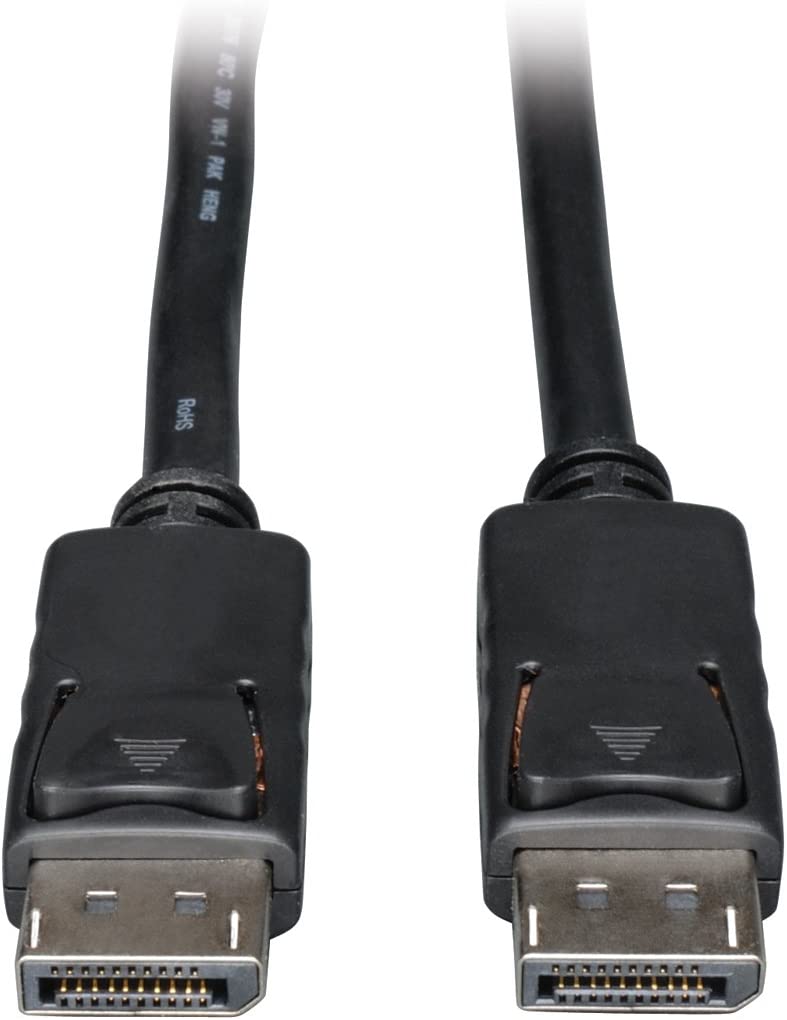 Tripp Lite DisplayPort Cable with Latches (M/M), DP to DP, 4K x 2K, 3-ft. (P580-003), Black 3'