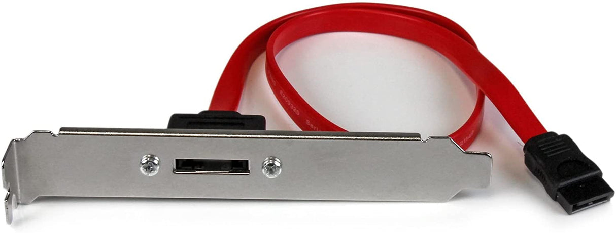 StarTech.com 18in 1 Port SATA to eSATA Plate Adapter - External SATA Plate - 6Gbps eSATA Port - Internal SATA to eSATA Adapter - 18 inch (ESATAPLT18IN) Standard 1 Port (18")