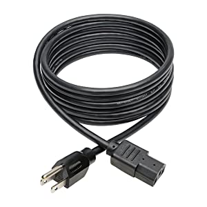 Tripp Lite Standard Computer Power Cord 10A,18AWG (NEMA 5-15P to IEC-320-C13) 10-ft.(P006-010) black 10 ft. Power Cord