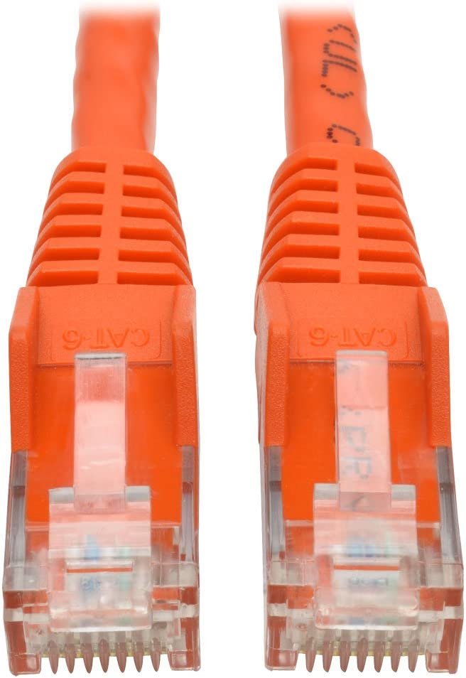 Tripp Lite Cat6 Gigabit Ethernet Snagless Molded Patch Cable UTP Orange RJ45 M/550Mhz 2Ft 2' (N201-002-OR) 2-ft. Orange