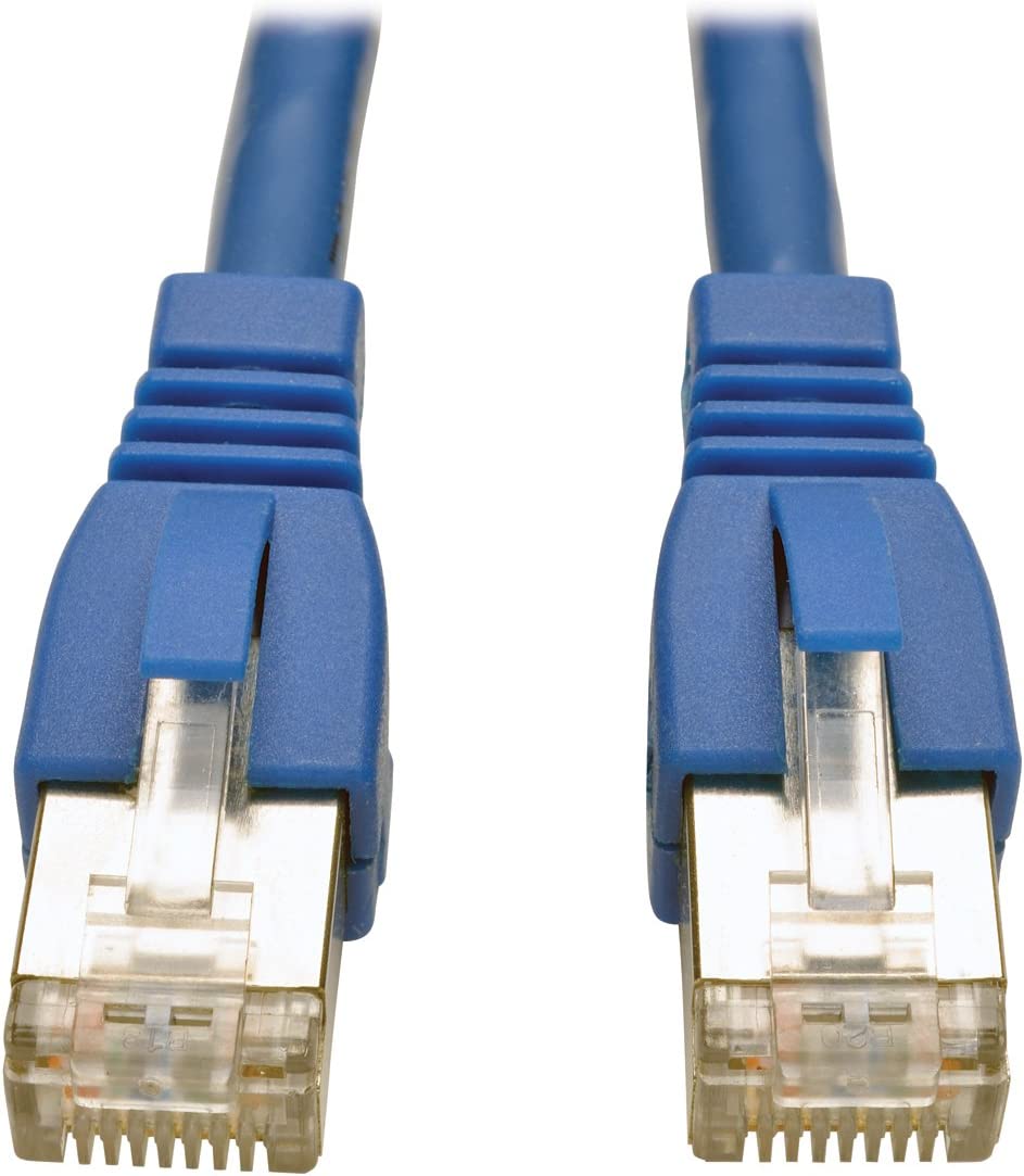 Tripp Lite Cat6a 10G Ethernet Cable, Snagless Molded STP Network Patch Cable (RJ45 M/M), Blue, 1 Foot / 0.3 Meters, Manufacturer's Warranty (N262-001-BL) Blue 1 Foot STP