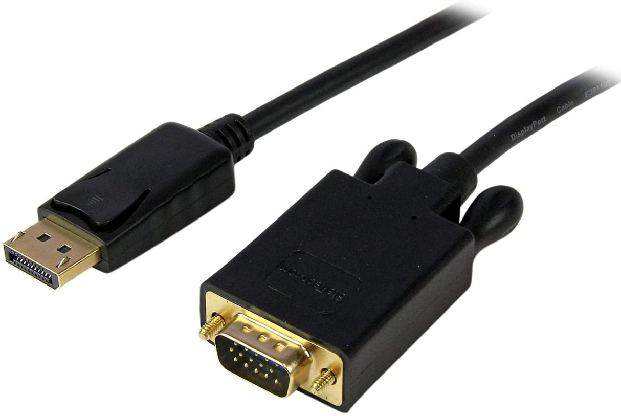 StarTech.com 15ft (4.6m) DisplayPort to VGA Cable - Active DisplayPort to VGA Adapter Cable - 1080p Video - DP to VGA Monitor Cable - DP 1.2 to VGA Converter - Latching DP Connector (DP2VGAMM15B) 15 ft / 4.6 m