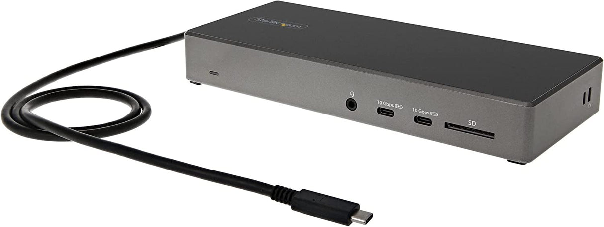 StarTech.com USB C Dock - Triple 4K Monitor USB Type-C Docking Station - 100W Power Delivery - DP 1.4 Alt Mode & DSC, 2x DisplayPort 1.4/HDMI 2.0 - 6xUSB (2x 10Gbps), SD - Windows/Chrome (DK31C2DHSPD)