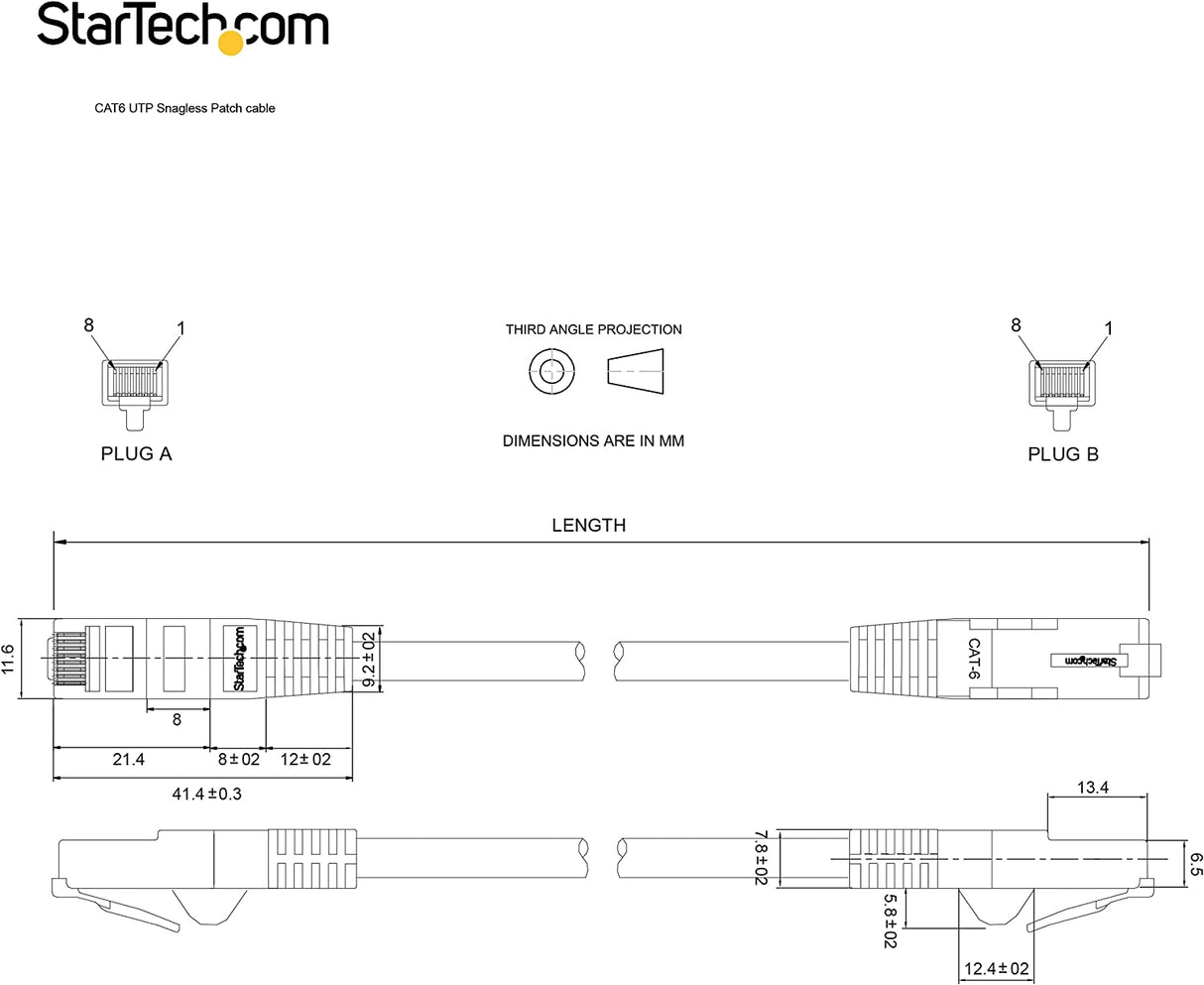 StarTech.com 5ft CAT6 Ethernet Cable - Black CAT 6 Gigabit Ethernet Wire -650MHz 100W PoE RJ45 UTP Category 6 Network/Patch Cord Snagless w/Strain Relief Fluke Tested UL/TIA Certified (N6PATCH5GR) Gray 5 ft / 1.5 m 1 Pack