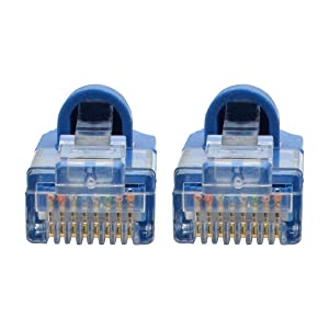 Tripp Lite Cat6a 10G Ethernet Cable, Snagless Molded Slim UTP Network Patch Cable (RJ45 M/M), Blue, 2 Feet / 0.6 Meters, Manufacturer's Warranty (N261-S02-BL) Blue 2 Feet UTP / Slim