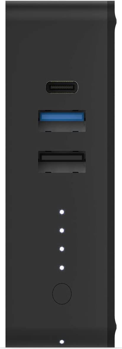 Mophie powerstation hub - Portable battery hub with foldable AC power prongs - Compatible with Qi-enabled devices, smartphones, tablets, and other USB devices - Black (401102474)