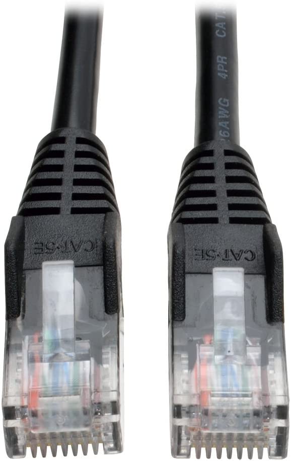 Tripp Lite Cat5e 350MHz Snagless Molded Patch Cable (RJ45 M/M) - Black, 7-ft.(N001-007-BK) 7 Feet Black