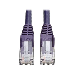 Tripp Lite Cat6 Gigabit Snagless Molded Patch Cable (RJ45 M/M) - Purple, 3-ft.(N201-003-PU) 3-ft. Purple