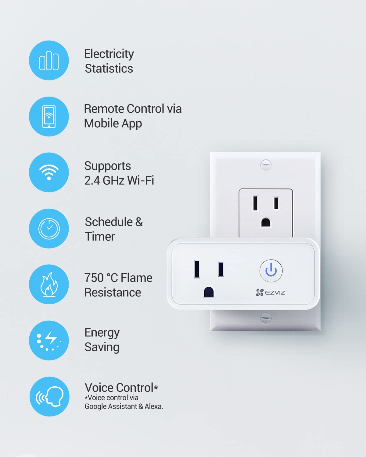 EZVIZ Smart Plug T30-B 1 Pack