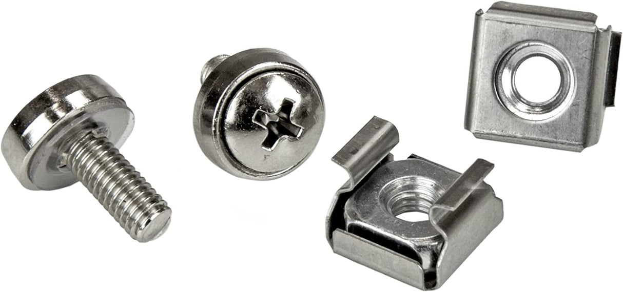 StarTech.com Rack Screws – 20 Pack – Installation Tool – 12 mm M5 Screws – M5 Nuts – Cabinet Mounting Screws and Cage Nuts (CABSCRWM520) Silver Cage Nuts 20x M5 Silver