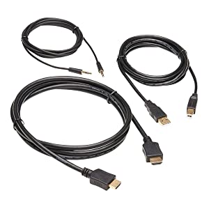 Tripp Lite HDMI KVM Cable Kit, 4K HDMI, USB 2.0, 3.5 mm Audio Jack, 3 in 1 KVM Cable Set (M/M), 6 ft. (P782-006-HA)