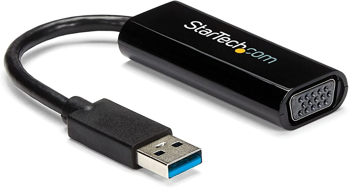 StarTech.com USB 3.0 to VGA Adapter - Slim Design - 1920x1200 - External Video & Graphics Card - Multi-Monitor Display Adapter - Supports Windows (USB32VGAES)