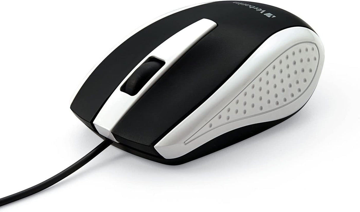 Verbatim Corded Notebook Optical Mouse - White