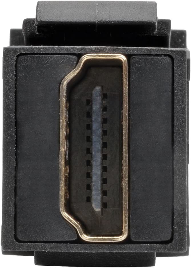 Tripp Lite High-Speed HDMI with Ethernet All-in-One Keystone/Panel Mount Coupler Cable (F/F), Angled Connector, 1 ft. (P164-001-KPA-BK)