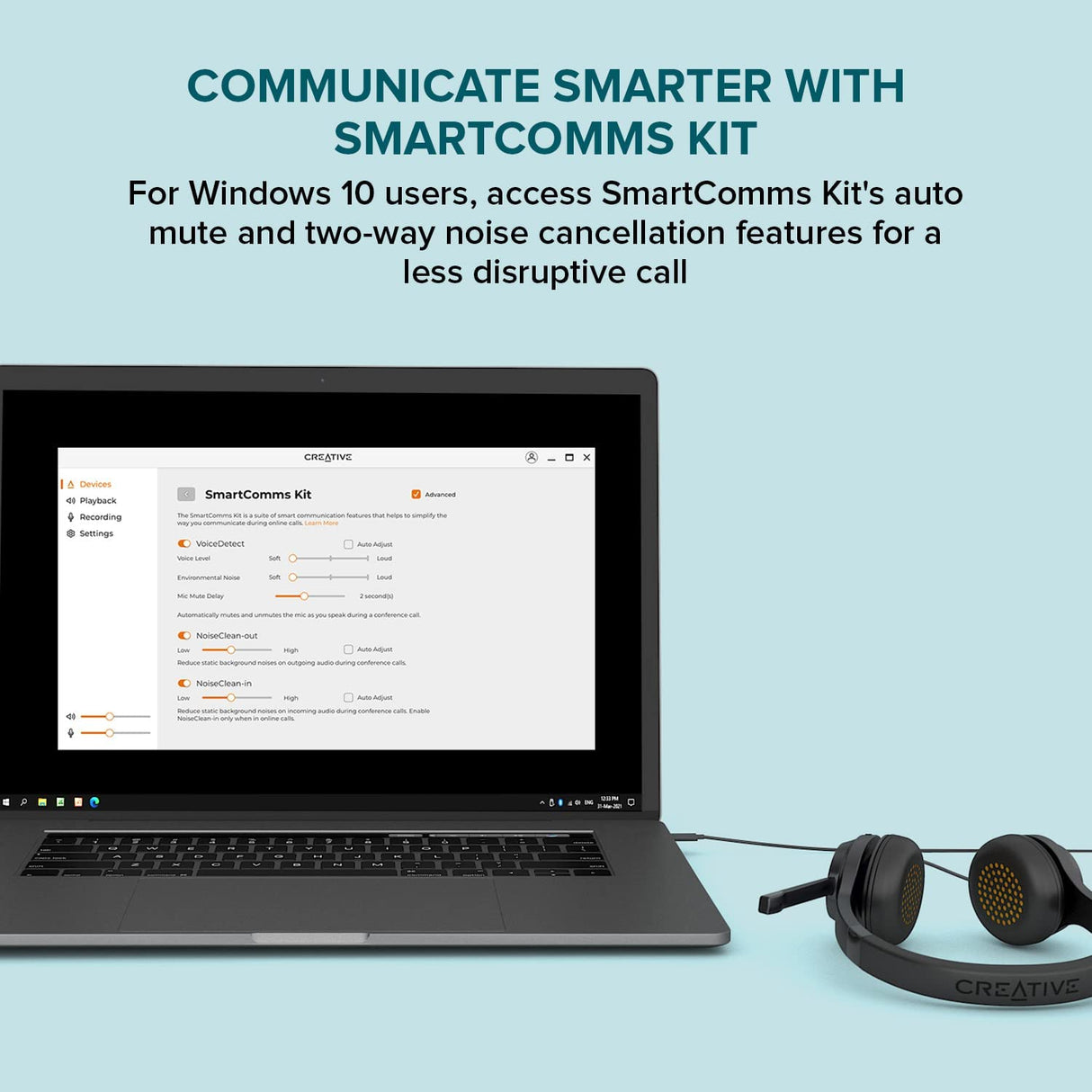 Creative Chat USB On-Ear Headset with Swivel-to-Mute Noise-Cancelling Boom Mic, Mic-Monitoring, SmartComms Kit, Playback and Calls Control for PC, Mac, Consoles USB-C Headset