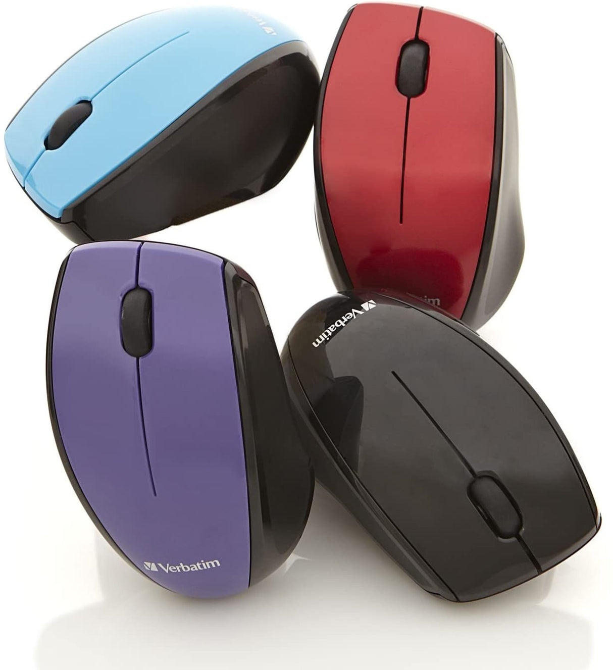 Verbatim Wireless Multi-Trac Mouse 2.4GHz with Nano Receiver - Ergonomic, Blue LED, Portable Mouse for Mac and Windows - Purple