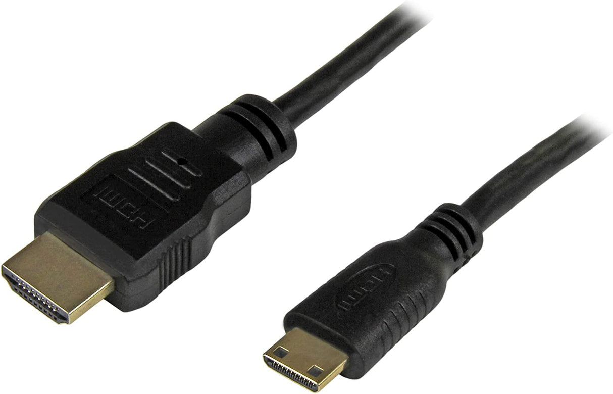 StarTech.com HDMIACMM1 High Speed HDMI Cable with Ethernet - HDMI to HDMI Mini- M/M, 1-Feet