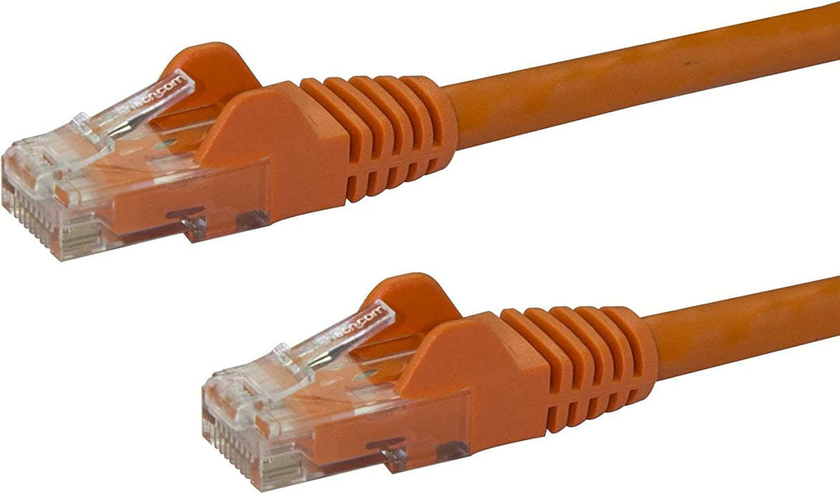 StarTech.com 25ft CAT6 Ethernet Cable - Orange CAT 6 Gigabit Ethernet Wire -650MHz 100W PoE RJ45 UTP Network/Patch Cord Snagless w/Strain Relief Fluke Tested/Wiring is UL Certified/TIA (N6PATCH25OR) Orange 25 ft / 7.6 m 1 Pack
