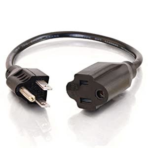 C2g/ cables to go C2G Power Cord, Short Extension Cord, Power Extension Cord, 18 AWG, Black, 6 Feet (1.82 Meters), Cables to Go 03115