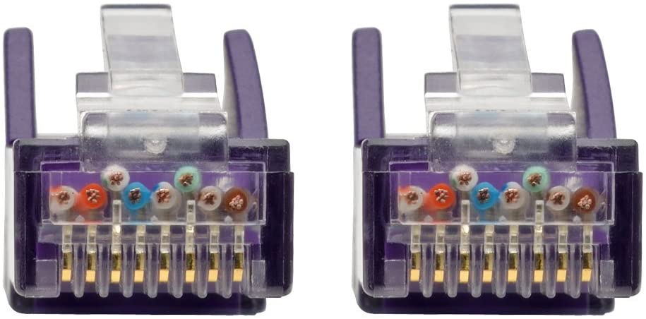 Tripp Lite Cat6 Gigabit Ethernet Snagless Molded Patch Cable UTP Purple RJ45 M/M 6' (N201-006-PU) 6-ft. Purple
