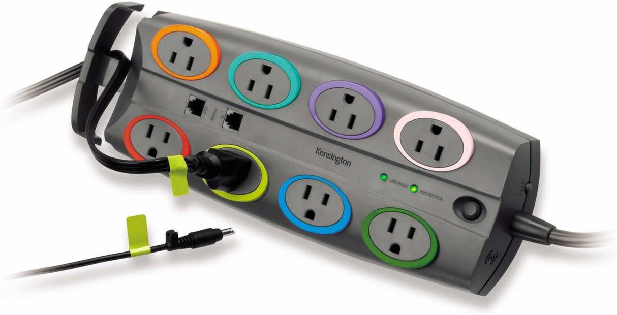 Kensington SmartSockets 8-Outlet, 8-Foot Cord, & 3090 Joules Premium Surge Protector (K62691NA) Premium (3090 Joules)