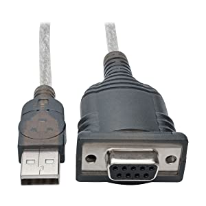 Tripp Lite 18in USB to Null Modem Serial Adapter Cable FTDI w/COM Retention M/F 18" (U209-18N-NULL) USB-A to DB9 (M/F)