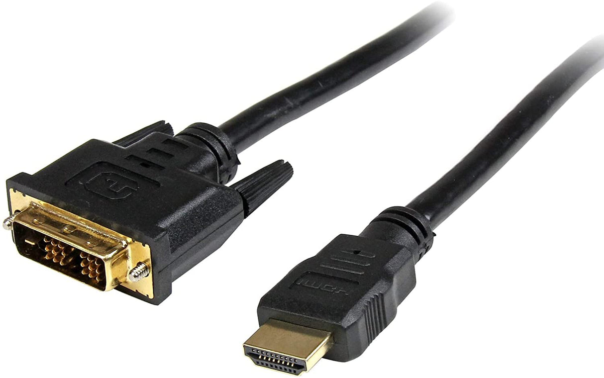 StarTech.com 3 ft HDMI to DVI-D Cable - HDMI to DVI Adapter / Converter Cable - 1x DVI-D Male, 1x HDMI Male - Black, 3 feet (HDDVIMM3) 3 ft / 1 m 1 pack