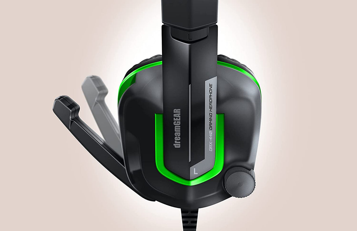 Dreamgear GRX-440 Advanced Wired Gaming Headset for Xbox Series XS: 40mm Drivers, High Performance Microphone, Soft Padded Cushions, Volume Control and Mute Box, Compatible with Xbox One/PS5/PS4/ Nintendo Switch/Smartphones and more