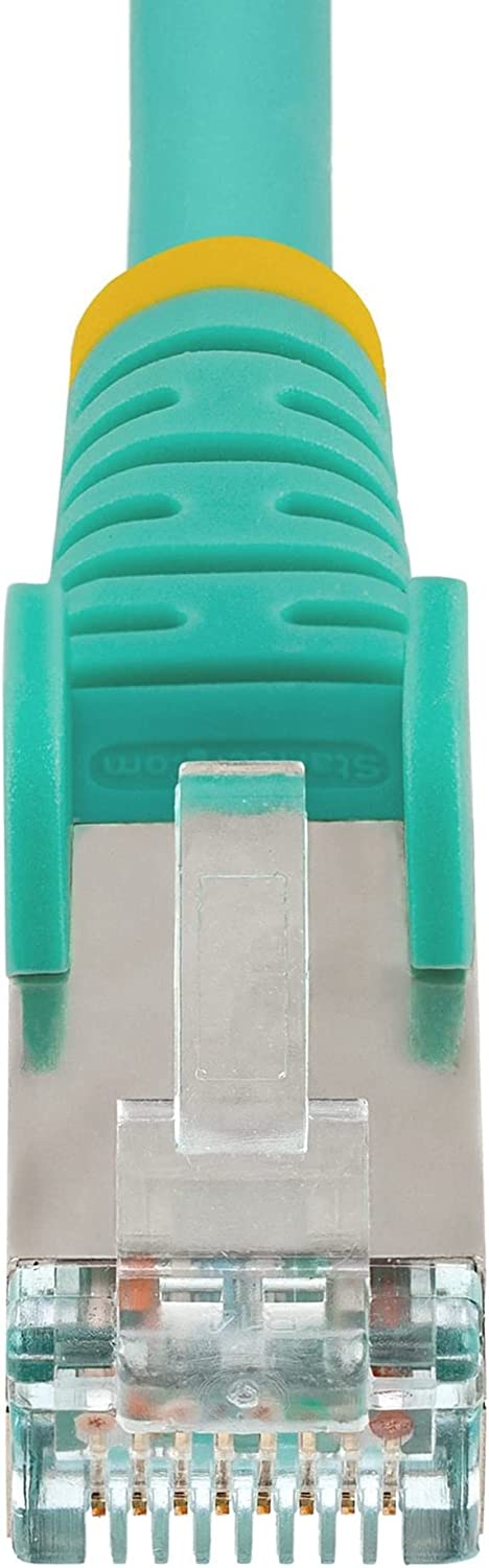 StarTech.com 2ft CAT6a Ethernet Cable - Low Smoke Zero Halogen (LSZH) - 10 Gigabit 500MHz 100W PoE RJ45 S/FTP Aqua Network Patch Cord Snagless w/Strain Relief (NLAQ-2F-CAT6A-PATCH)