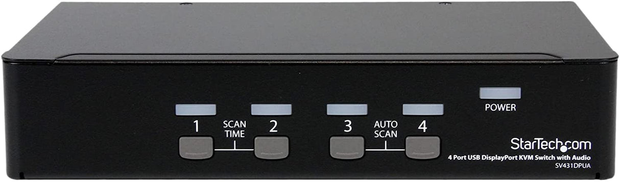StarTech.com 4 Port DisplayPort KVM Switch w/ Audio - USB, Keyboard, Video, Mouse, Computer Switch Box for 2560x1600 DP Monitor (SV431DPUA) , Black