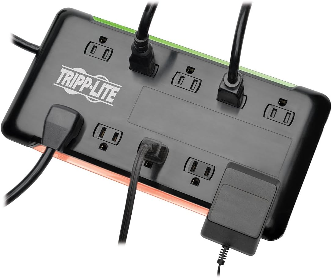 Tripp Lite 10-Outlet Surge Protector Power Strip 6ft Cord 2880 Joules Black $100K Insurance (TLP1006B) 10-Outlet Outlet