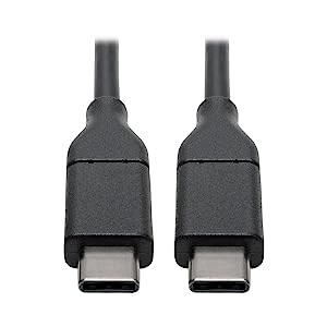 Tripp Lite USB 2.0 USB C Hi-Speed Cable w/ 5A Rating 20V M/M USB Type C USB-C Charging 3ft 3' (U040-003-C-5A) , black