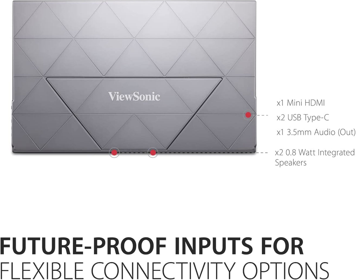 ViewSonic VX1755 17 Inch 1080p Portable IPS Gaming Monitor with 144Hz, AMD FreeSync Premium, 2 Way Powered 60W USB C, Mini HDMI, and Built in Stand with Cover for Home and Esports 17 Inch Gaming