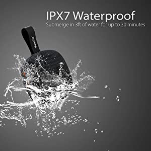 VisionTek SoundCube Wireless Bluetooth Speaker – (Black) with IPX7 Waterproof Rating, Bluetooth 5.0, 6+ Hour Playtime, Built-in Mic, TWS Support, Compatible with Phone/Tablet/TV/Laptop (901313)