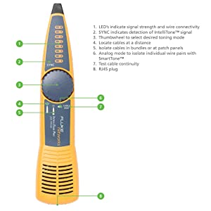 Flukenetworks Fluke Networks - 5018513 MS-POE-KIT MicroScanner Copper Cable Verifier & PoE tester for RJ-45 Category 5-6A Ethernet Cables, Includes IntelliTone Pro 200 & Remote ID Kit MS-POE-KIT: Power over Ethernet Kit Cables