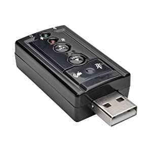 Tripp Lite USB External Sound Card Microphone Speaker Virtual 7.1 Channel (U237-001)
